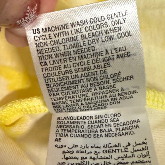 INC Intl Concept Earth Organic Cotton Cold Shoulder Tshirt Jungle Riff Yellow XL - Picture 8 of 8